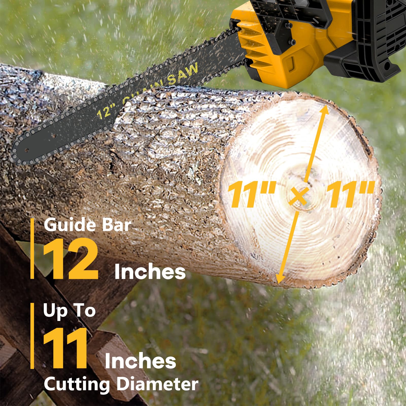 Tronçonneuse électrique sans fil de 30,5 cm pour Dewalt 20 V (sans batterie) - Tronçonneuse électrique portable sans balais - Petite tronçonneuse manuelle pour tailler les branches, couper le bois et
