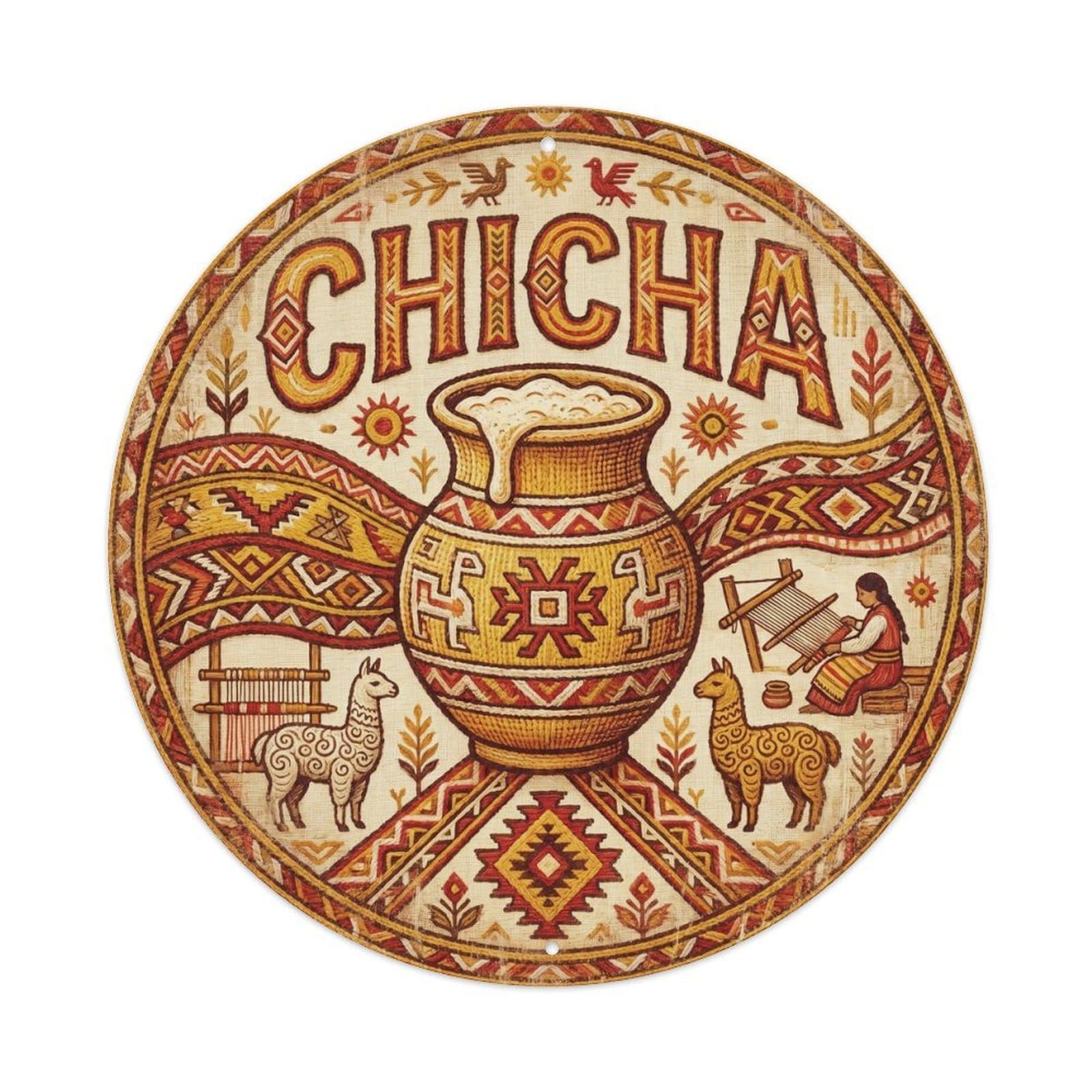 Latin American Chicha Corn Beer Hall Vintage Keg Tap Metal Tin Sign
