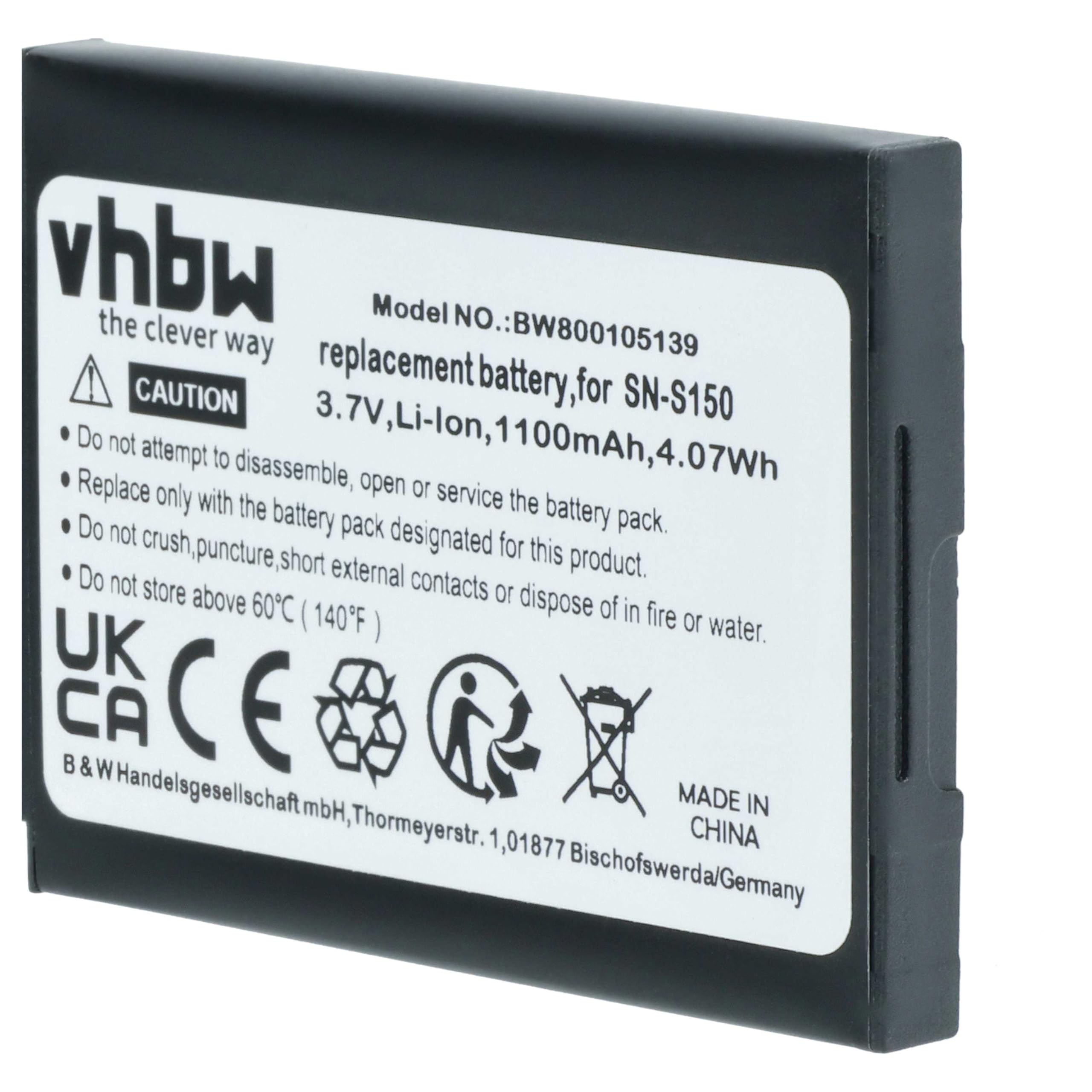 vhbw Batterie Compatible avec Philips Avent SCD-603H, SCD-603/00, SCD603, SCD603/10, SCD603/20 Moniteur bébé, babyphone (1100mAh, 3,7V, Li-ION)