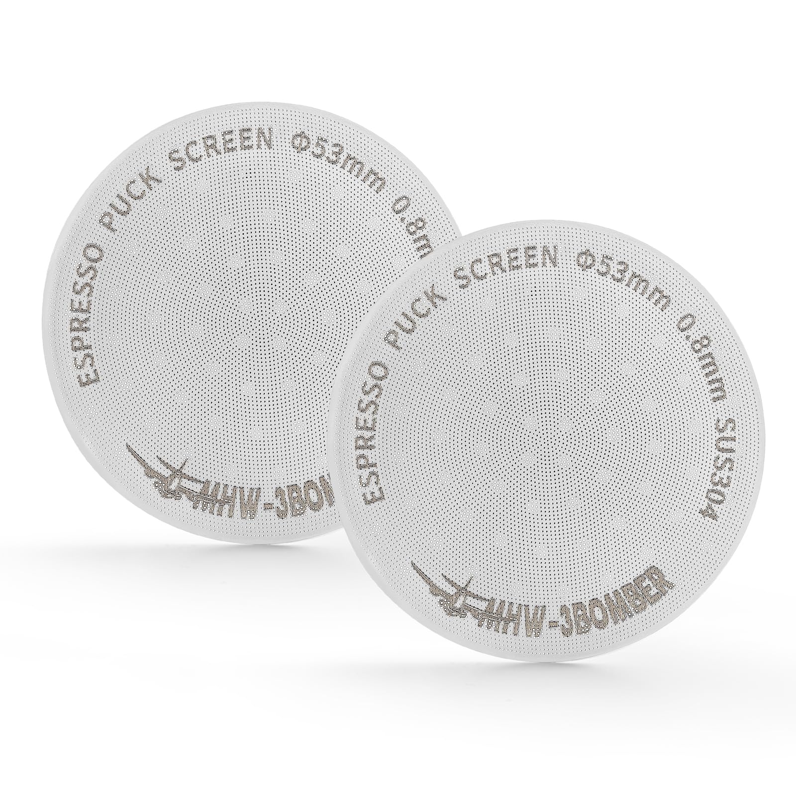 MHW-3BOMBER 2Pcs Puck Screen 54mm, 0.8mm Dicke Edlstahl 180μm Espresso Sieb, Espresso zubehör Metall Kaffeefilter Wiederverwendbare Espressofilter für 54mm Portafilter Modell: FG7009M-OS