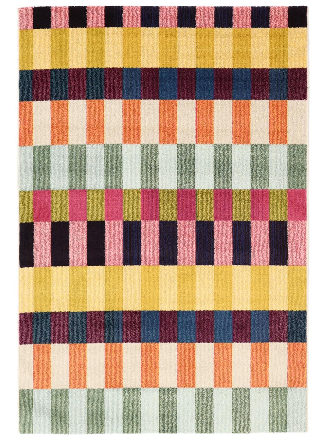 RugVista Flor, Teppich, Moderne Teppiche, 140 x 200 cm, Rechteckig, Niedriger Stapel, Wohnzimmer, Schlafzimmer, Küche, Nur chemische Reinigung, Oeko_tex_100, Mehrfarbig