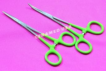 German Stainless Steel Rochester Pean HEMOSTAT Forceps Straight + Curved Serrated TIP 6.25" CYNAMED Brand