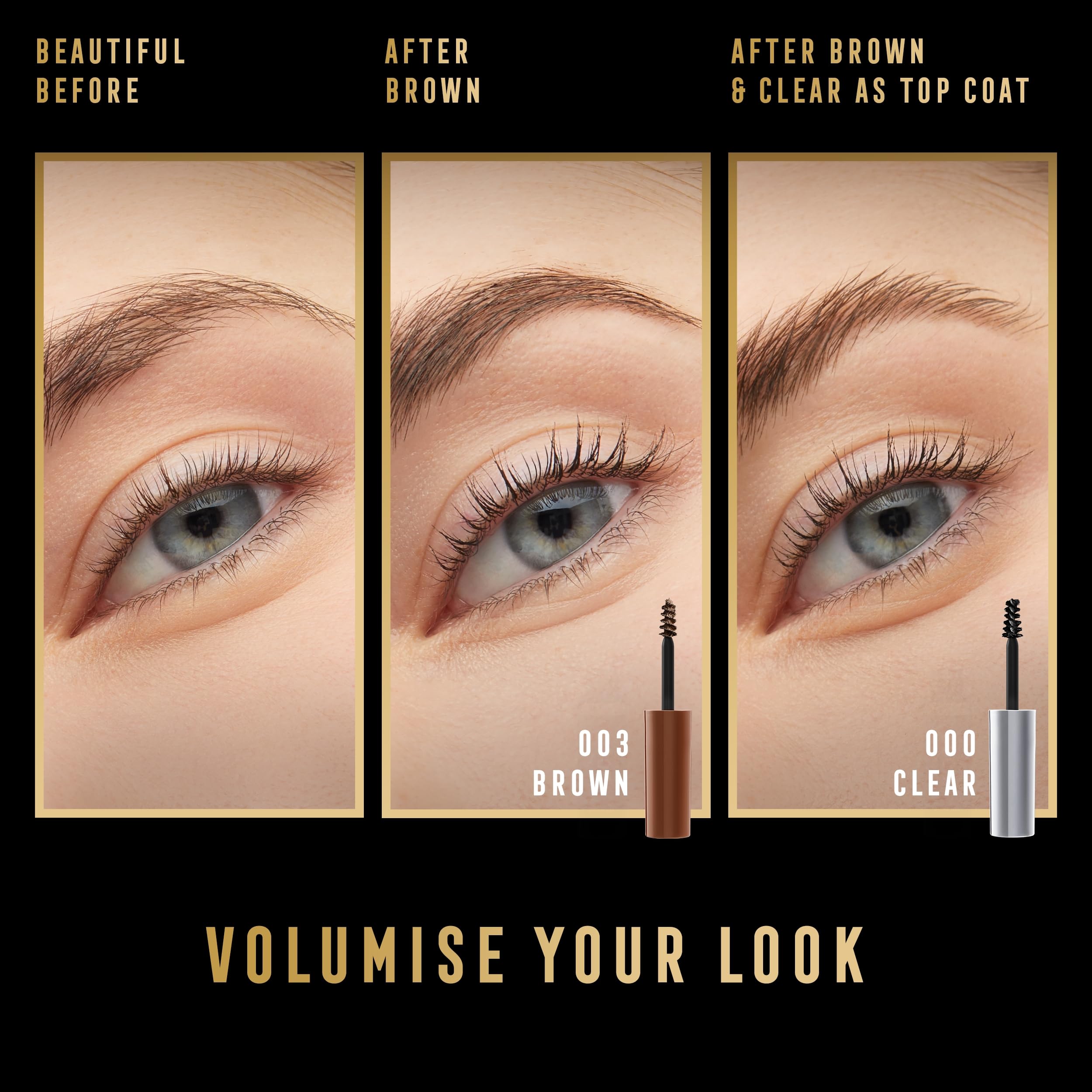 Max Factor 2000 Calorie Volumising Brow Sculpt Gel, Long-Lasting, Plumped & Fuller-Looking Brows, Waterproof, Smudge-Proof - Image 4