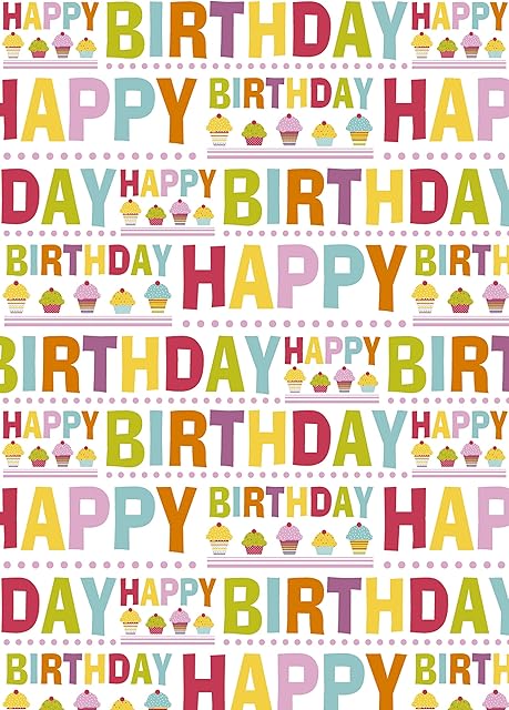 Wrapping Paper | 6 XL Sheets and 6 Tags | Birthday Wrapping Paper | Gift Wrap | Gift Wrapping Paper | Wrapping Paper Sheets | Birthday Paper | Recyclable Wrapping Paper