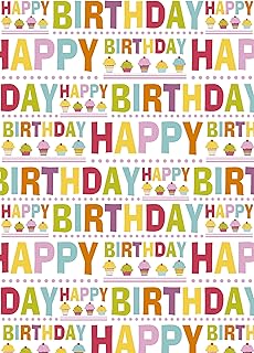 Wrapping Paper | 6 XL Sheets and 6 Tags | Birthday Wrapping Paper | Gift Wrap | Gift Wrapping Paper | Wrapping Paper Sheets | Birthday Paper | Recyclable Wrapping Paper