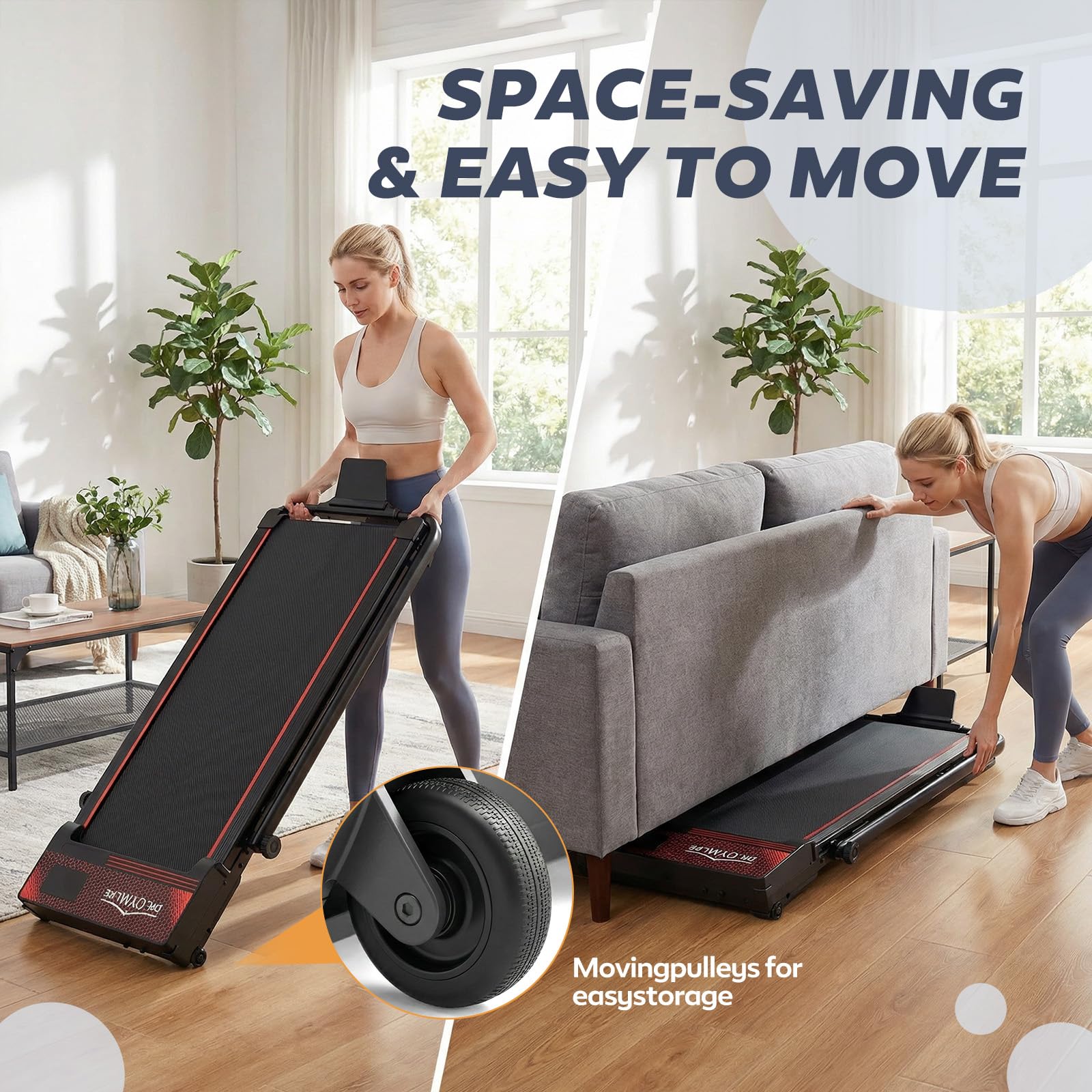 Tapis Roulant 4 in 1, Pieghevole per Casa e Ufficio, da Scrivania 1–12 km/h, Silenzioso e Compatto per Camminata e Jogging, per Principianti con Telecomando e Display LED