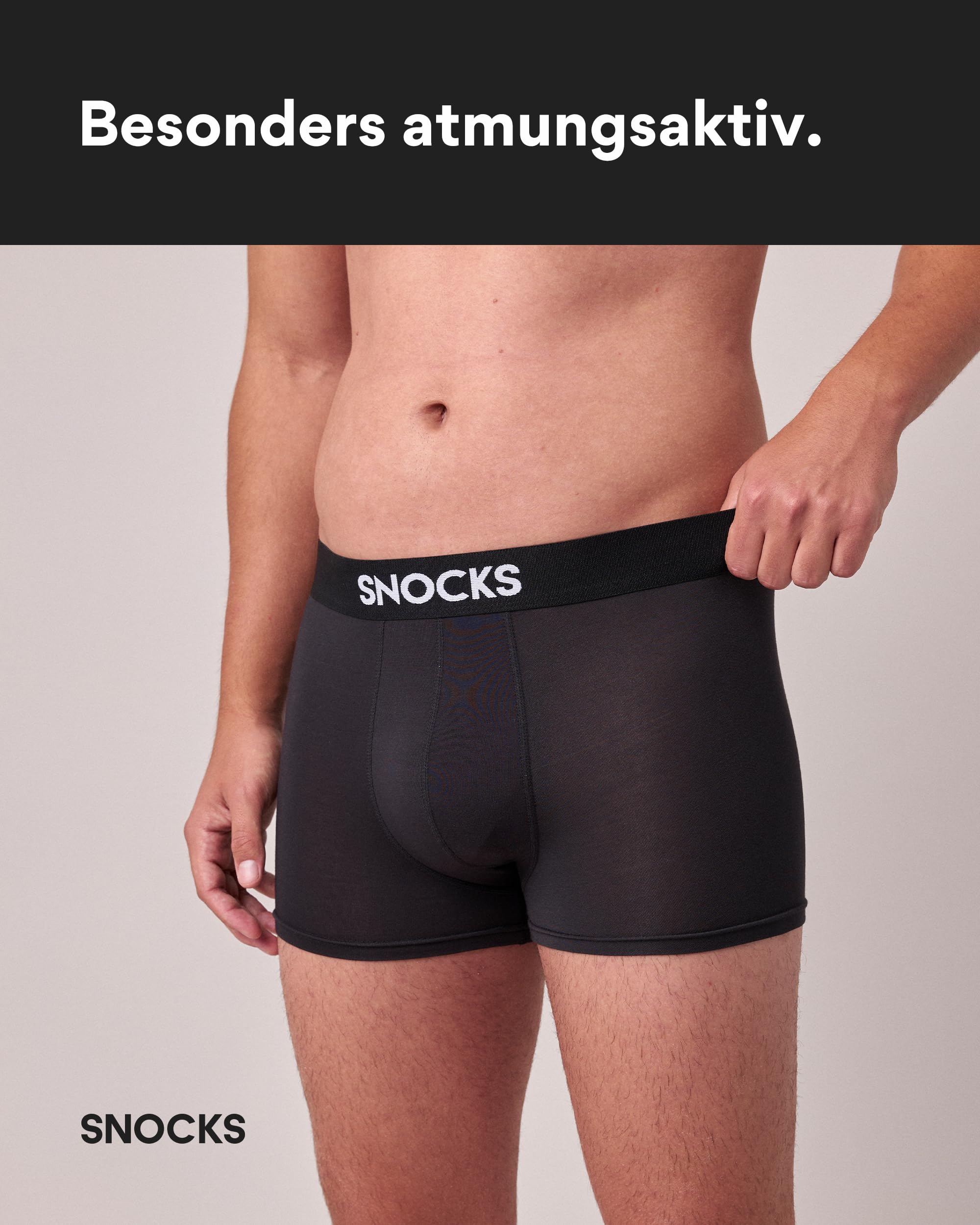 Snocks Premium Boxershorts Herren aus weichem Lenzing Modal (3er Pack) - Ultraleichte und Atmungsaktive Boxershorts - Unterwäsche Männer ohne Kratzenden Etiketten - Gr. S-XL