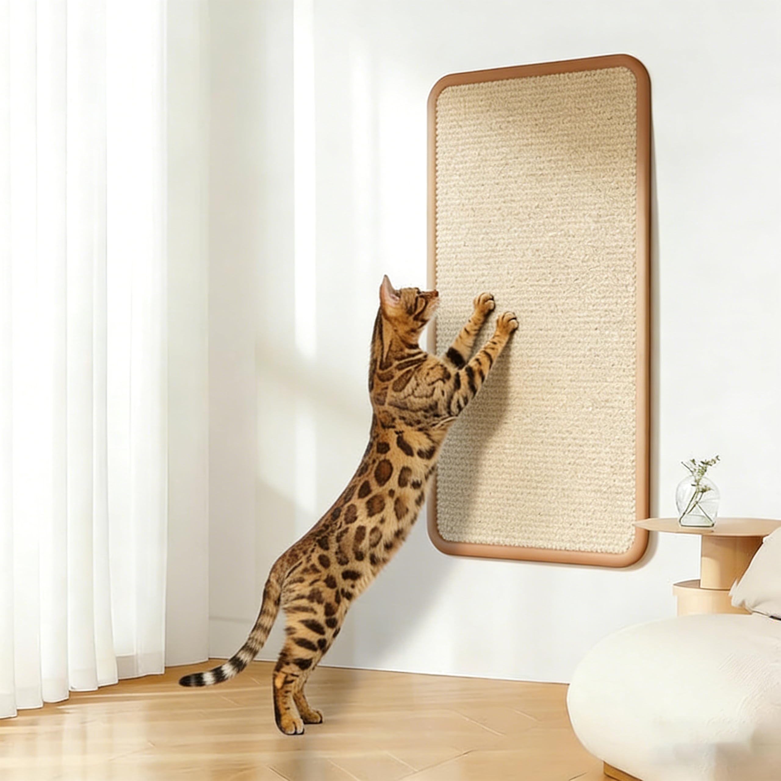 Cat Scratching Mats, 40 x 60 cm Natural Sisal cat Scratch mat, Cat Scratchers for Indoor cats - Protect Carpets and Sofas Encourages Healthy Scratching, Perfect for Play & Claw Maintenance