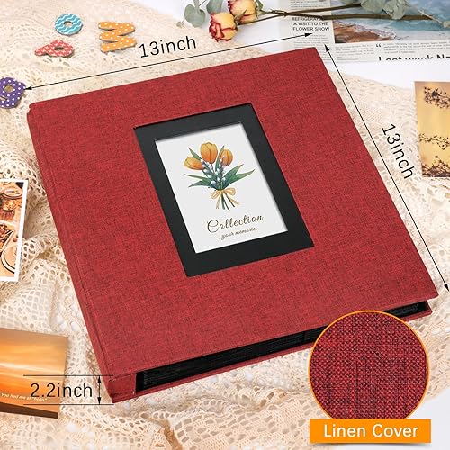Miniatura 2 de Álbum de fotos de 4 x 6 pulgadas, 600 fotos, cubierta de tela de lino, de gran capacidad, libros, álbumes de boda, escuela, aniversario familiar,