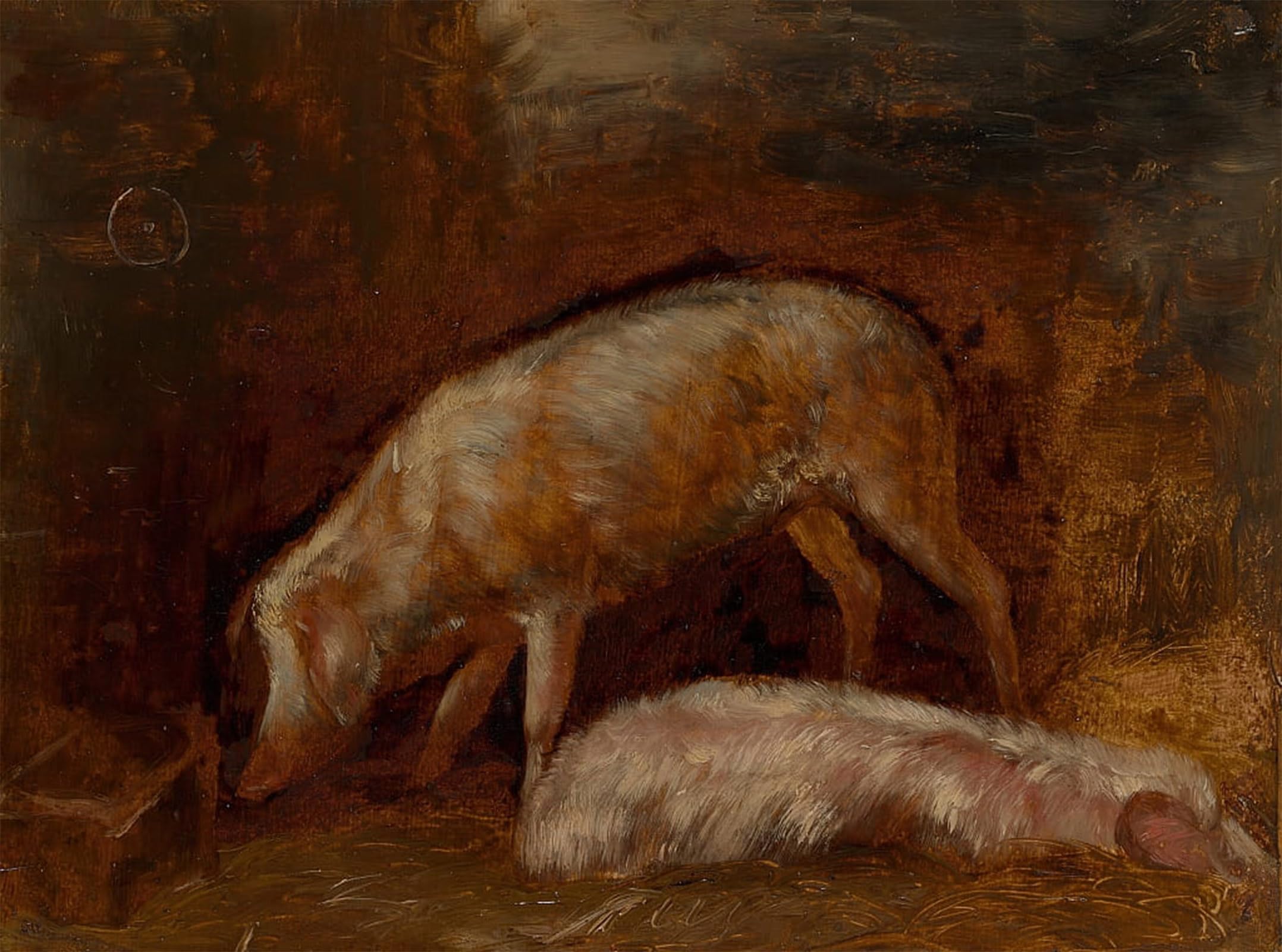 POSTERIIk Vintage Art Print Images Pictures Print Study of Pigs by Gabriel Decamps Modern Colour Posters for Office Home Decor 60x90cm