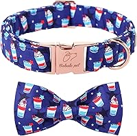 Vista 46 de Collares Verdes para Perros Pequeños, Lindo Collar de Pana para Perro con Corbatín, Hebilla de Metal de Seguridad, Collares Ajustables