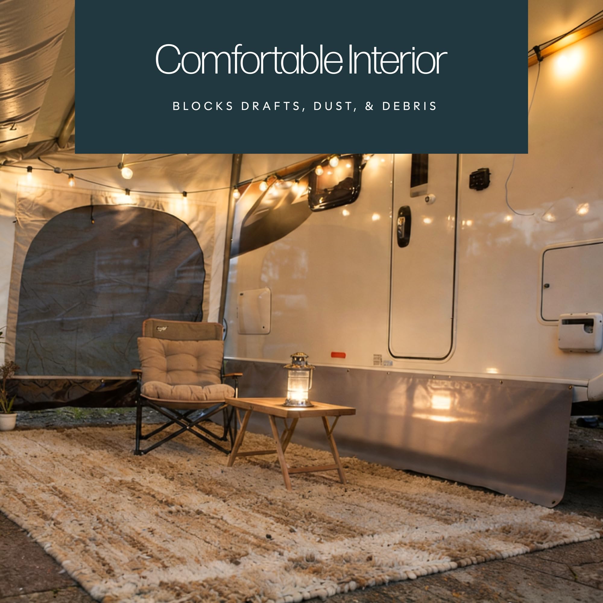 Leisurewize - Luxury Caravan Draught Skirt 6m x 500mm – UV-Resistant PVC Weatherproof Awning Skirt with Reinforced Edging, Motorhome & Touring Caravan Wind and Draught Protection - 3