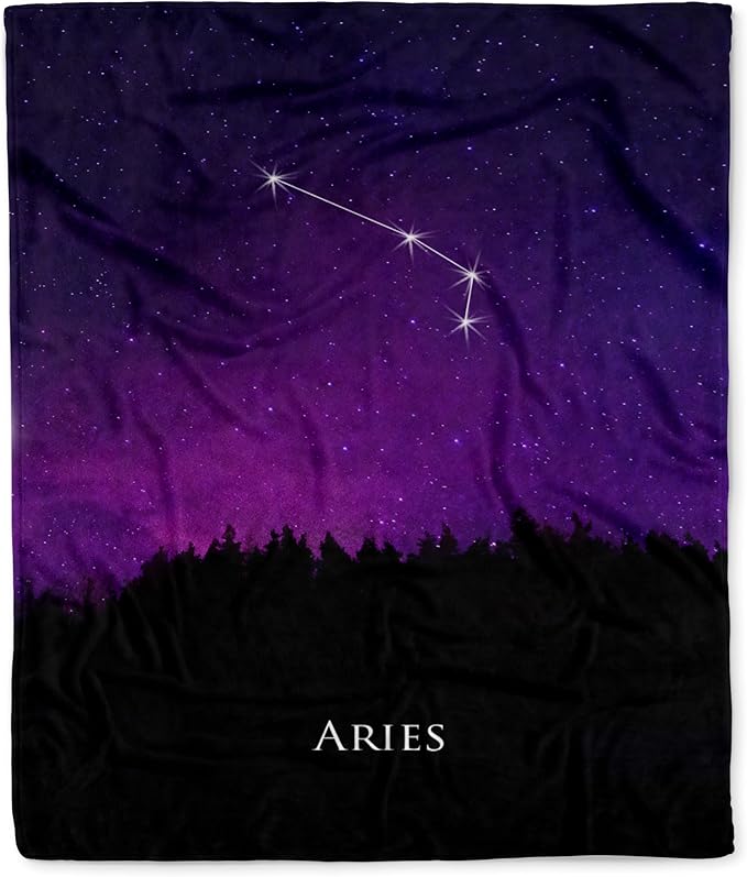 3dRose Aries Constellation Night Sky Astrology Symbol Zodiac Horoscope Sign Silktouch Minky Blanket