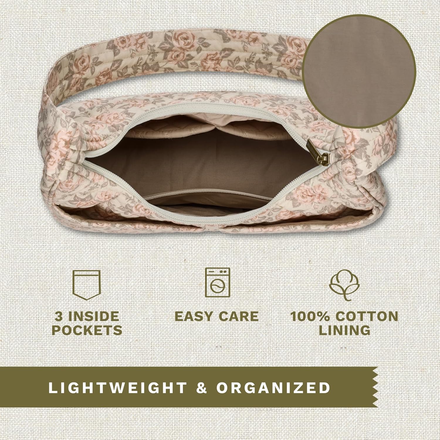 Bella Taylor Blakely - Hobo Shoulder Bag for Women - Lightweight Quilted Fabric Purse with Pockets - Image 5