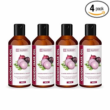TEEPZEEY Onion Hair Oil For Hair Growth & Hair Fall Control - 200ml (Pack of 4)