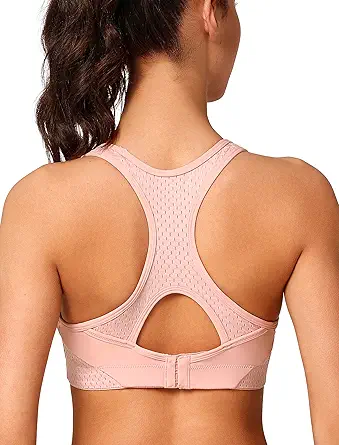 Yvette Sports Bras for Women High Impact Racerback Workout Sports Bra High Support for Large Bust Plus Size