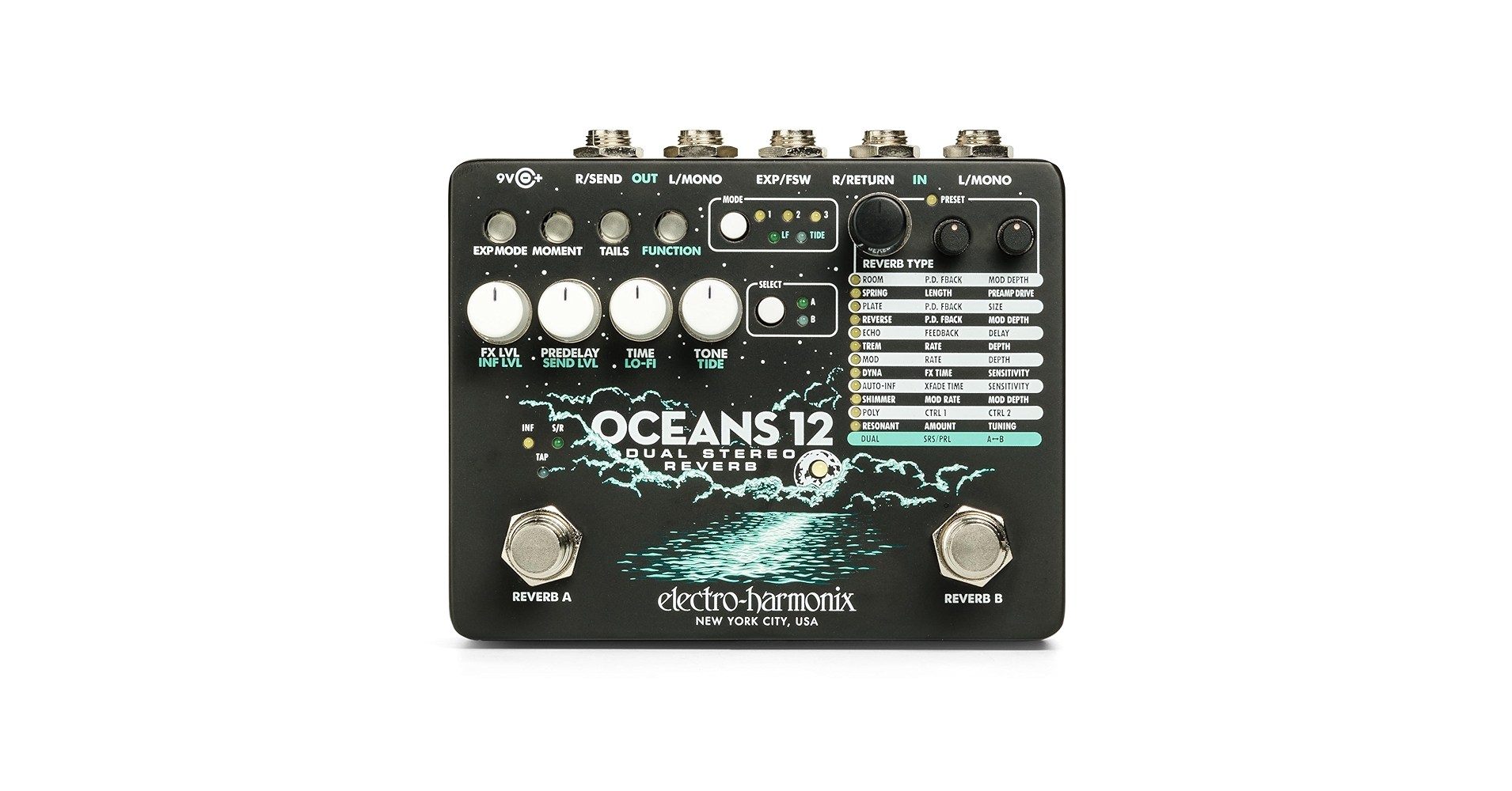 ギター electro-harmonix OCEANS 12 Amazon.com: Electro-Harmonix Oceans 12 Dual Stereo Reverb