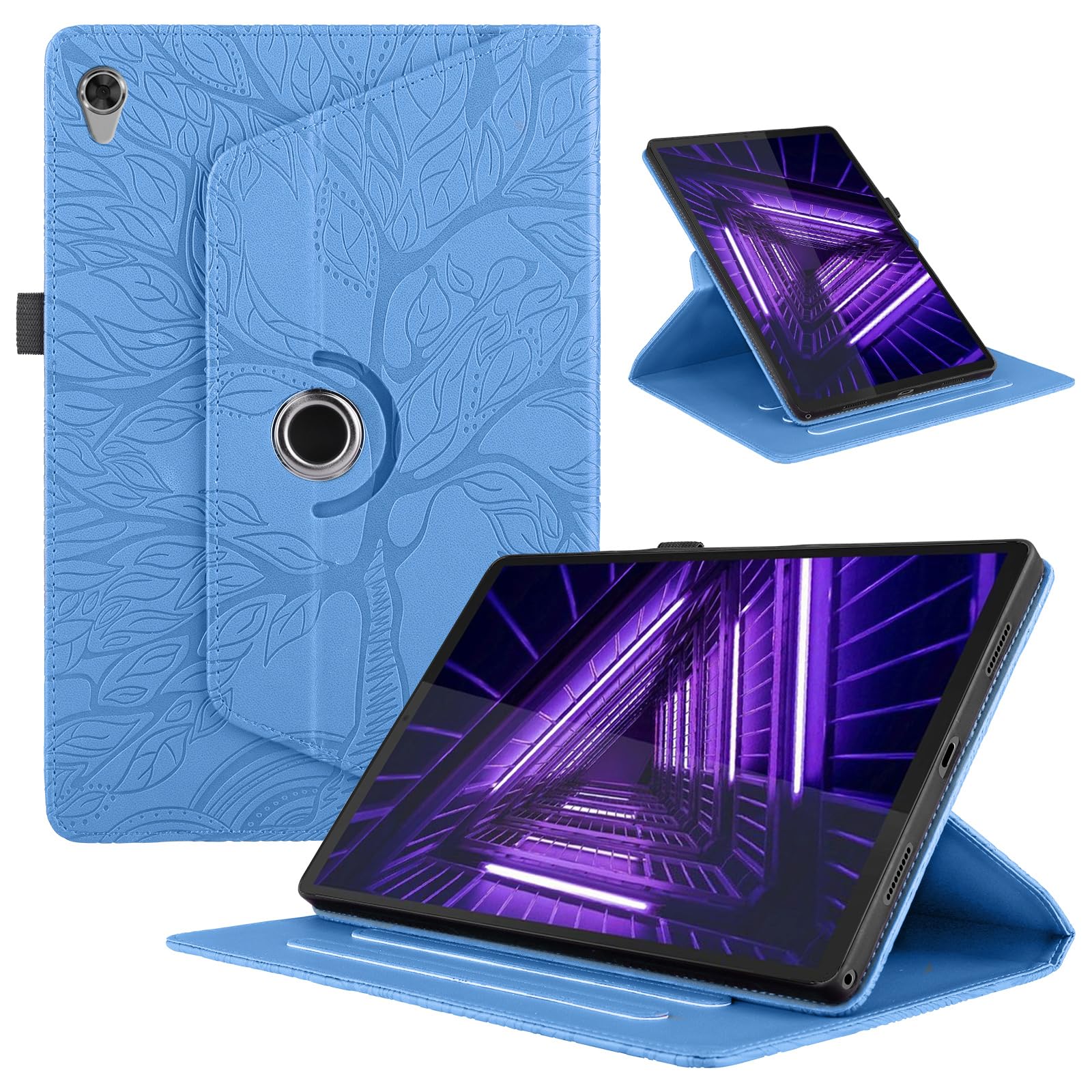 Funda para Samsung Galaxy Tab S9/ S8/ S7 11" (SM-X710/X700/T870) PU Cuero Tablets Protectora Cover 360°Carcasa Giratoria de ángulo Múltiple Stand Función Tablets Funda,Rojo Árboles — view 73