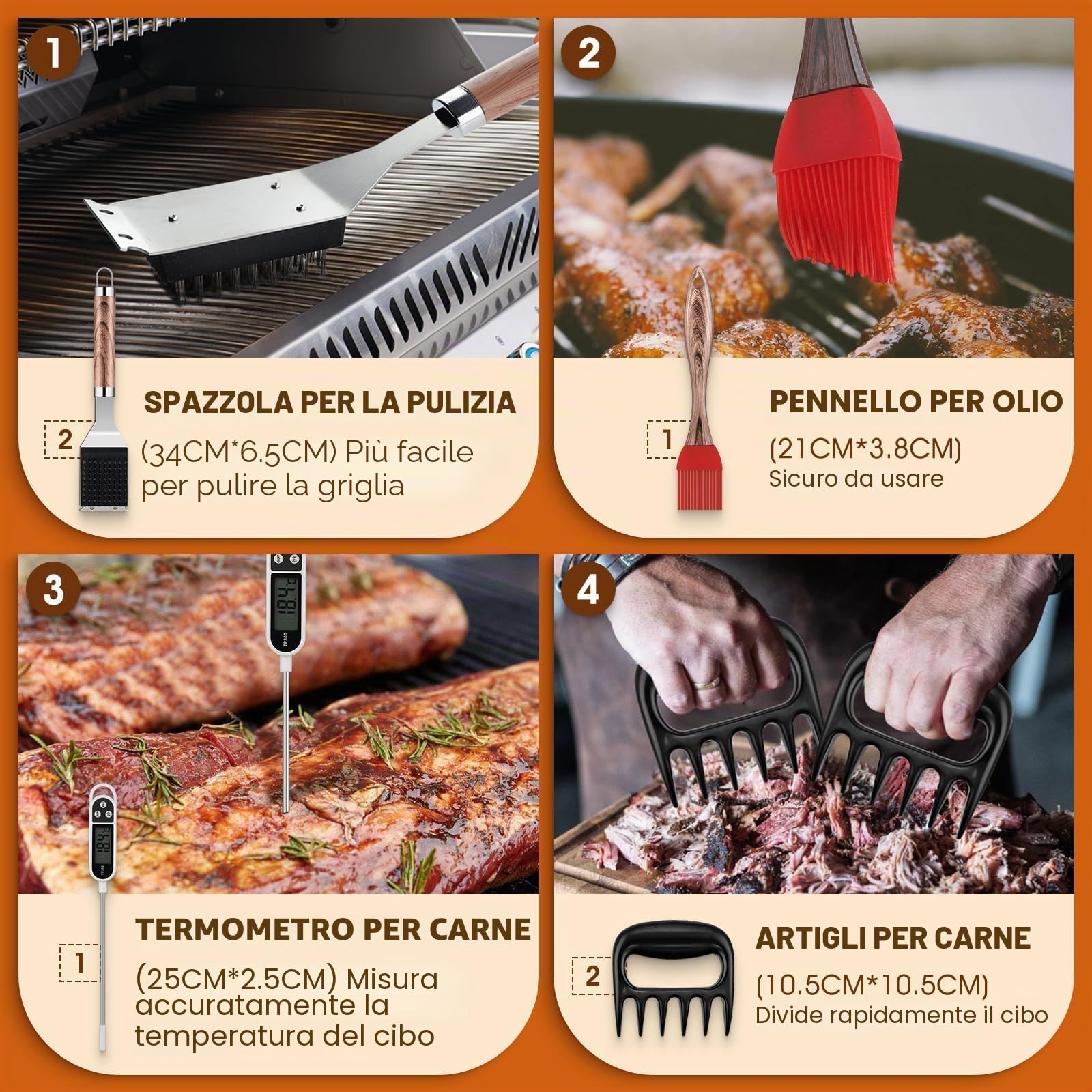 Set di posate per barbecue DRAGON RIOT in acciaio inox, set da 29 pezzi per uomini, regalo, set di accessori per barbecue premium con spatola in valigetta in alluminio, set di posate per barbecue di