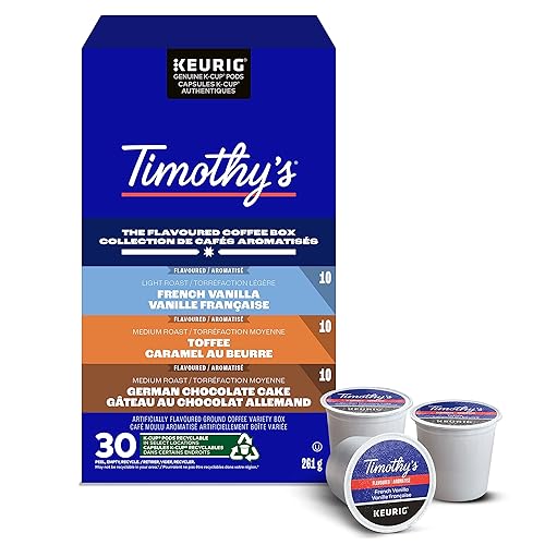 Timothy's The Flavoured Coffee 30 Count-Box K-Cup Coffee Pods, 30 Count For Keurig Coffee Makers - The Flavoured Coffee - 30 count (Pack of 1)