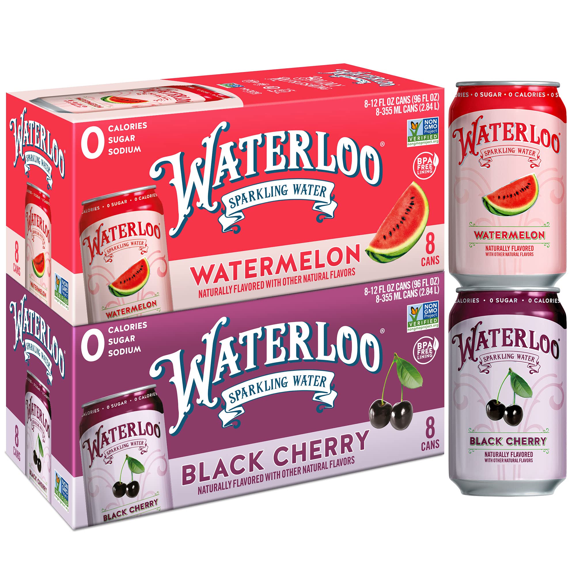 Buy Waterloo Sparkling Water TwoFlavor Pack, 12 Fl Oz Cans, Pack of 16