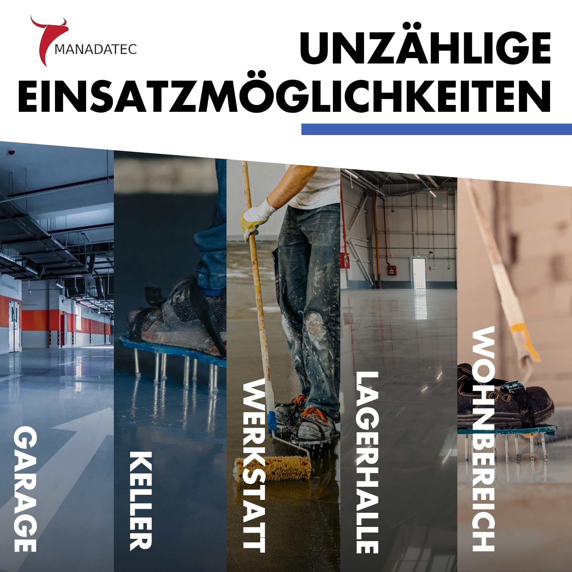 2k Epoxidharz Verlaufsbeschichtung 12kg I RAL 5012 Lichtblau I Lösemittelfrei, Umweltfreundlich & Geruchsneutral I Für ebene Garagen-, Keller- & Werkstattböden I Hohe Belastbarkeit