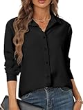 Women's Button Down Shirts Long Sleeve Basic Classic Soft Shirt Collared Fashion Dressy Casual Blouses