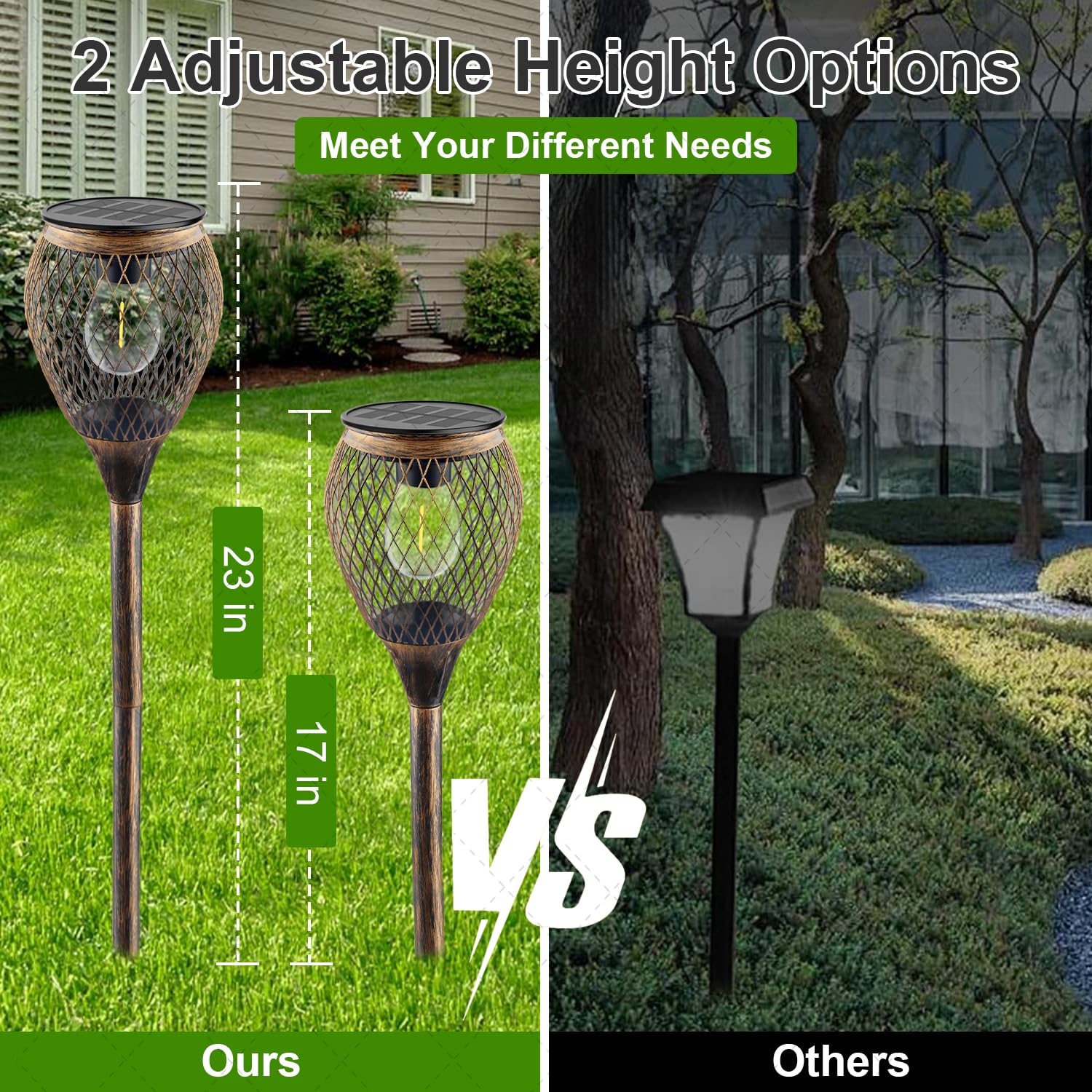 Luci Solari da Giardino, 1000mAh, IP65 Impermeabile, Luci Solari all'aperto, Decorazione del Giardino del Patio a Energia Solare (set di 4)