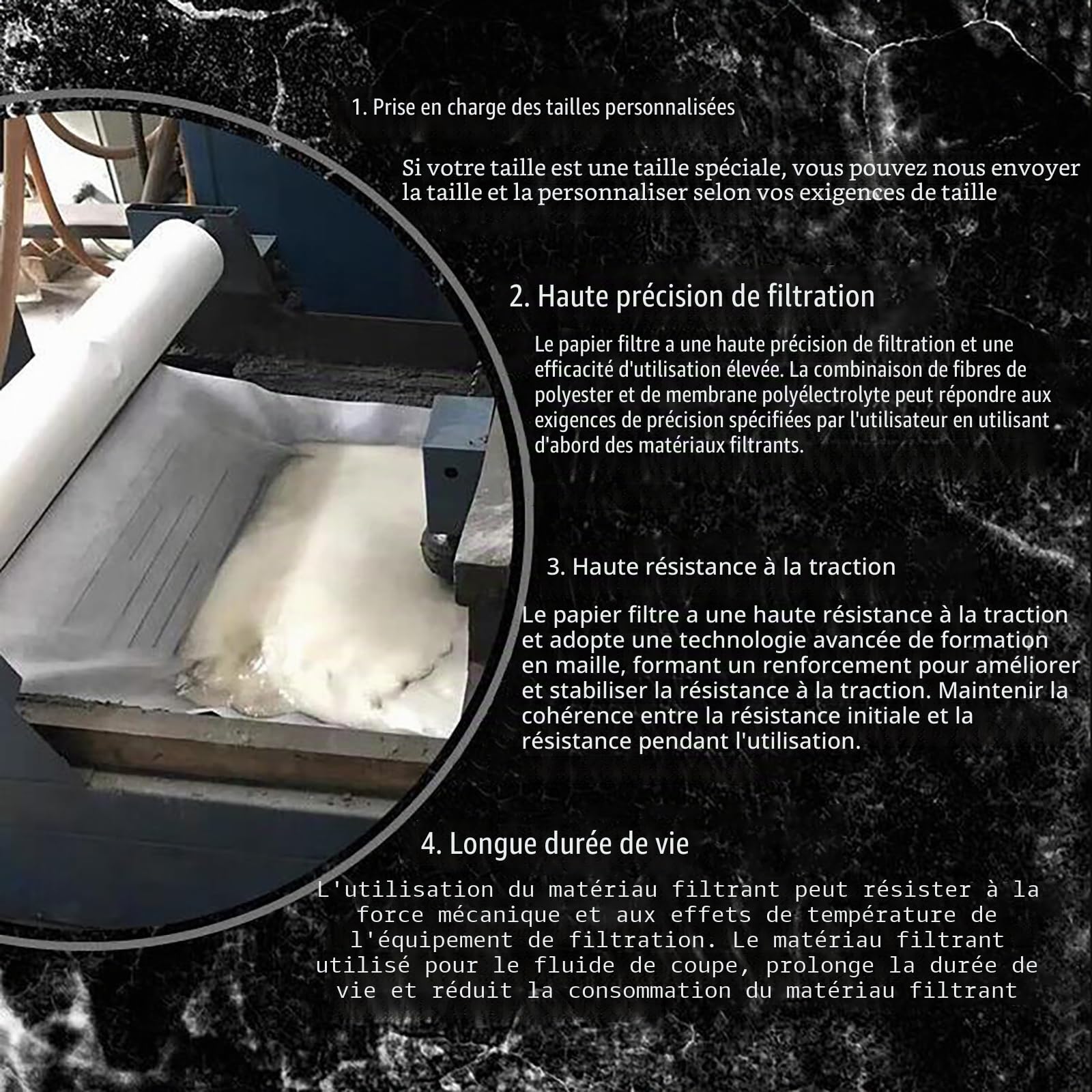 Papier de filtre de rectifieuse, papier de filtre de machine - outil, papier de filtre de liquide de coupe, matériel de fibre mélangé, approprié pour filtrer n'importe que(Size:60cmX100m（1.96x328 ft）)