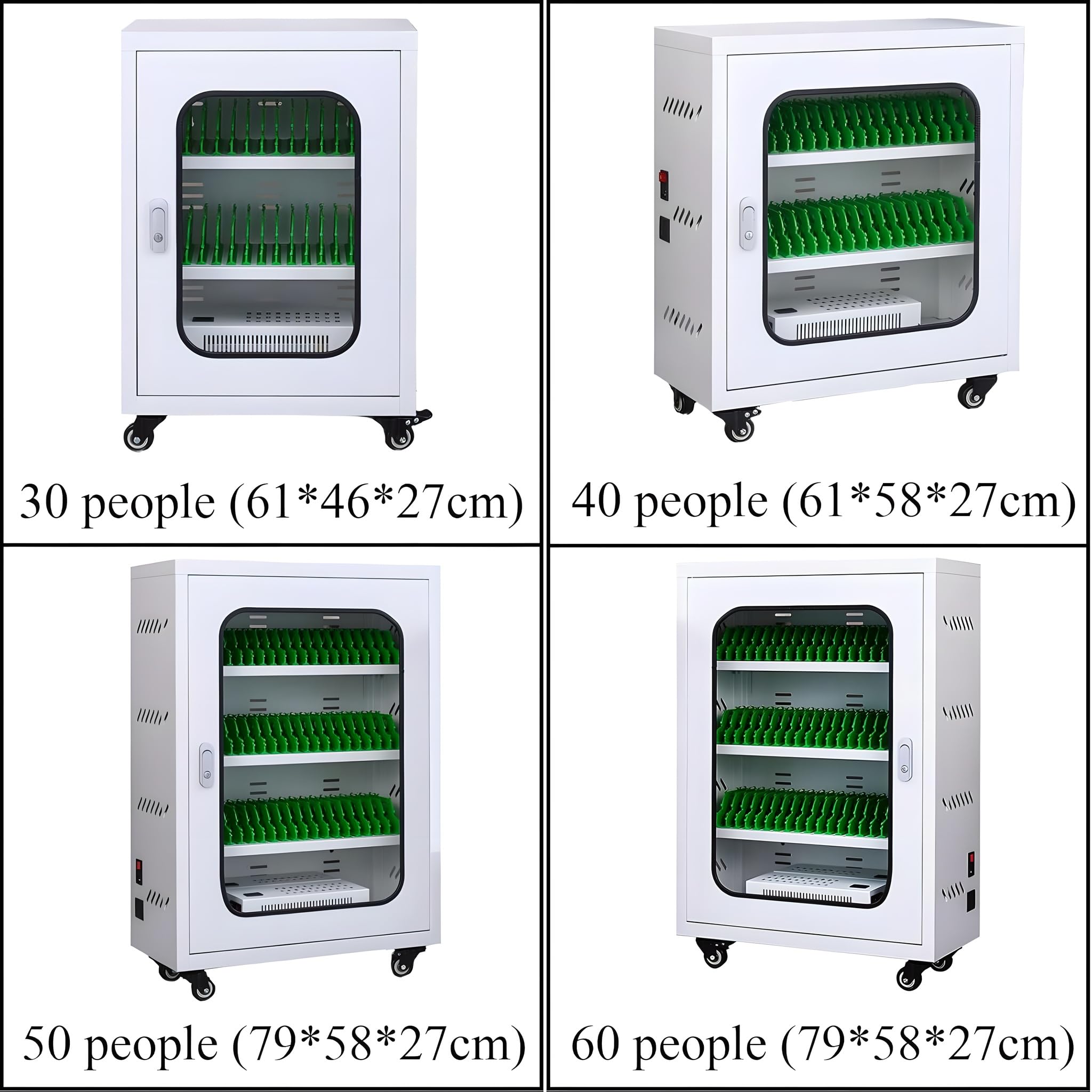 Carrello di Ricarica, Contenitore Portatile per 30/40/50/60 telefoni cellulari, armadietto di Ricarica per telefoni cellulari, per Sale riunioni da 60 Persone (40 Personas)