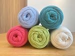 Paquet de 1 270g Fil de polyester fil de t-shirt fil de fil de fils de fil pour crochet t-Shirt fil de tissu fil de toile fil de crochet fil de DIY Pochettes de sac de tricot au crochet (rose pâle)