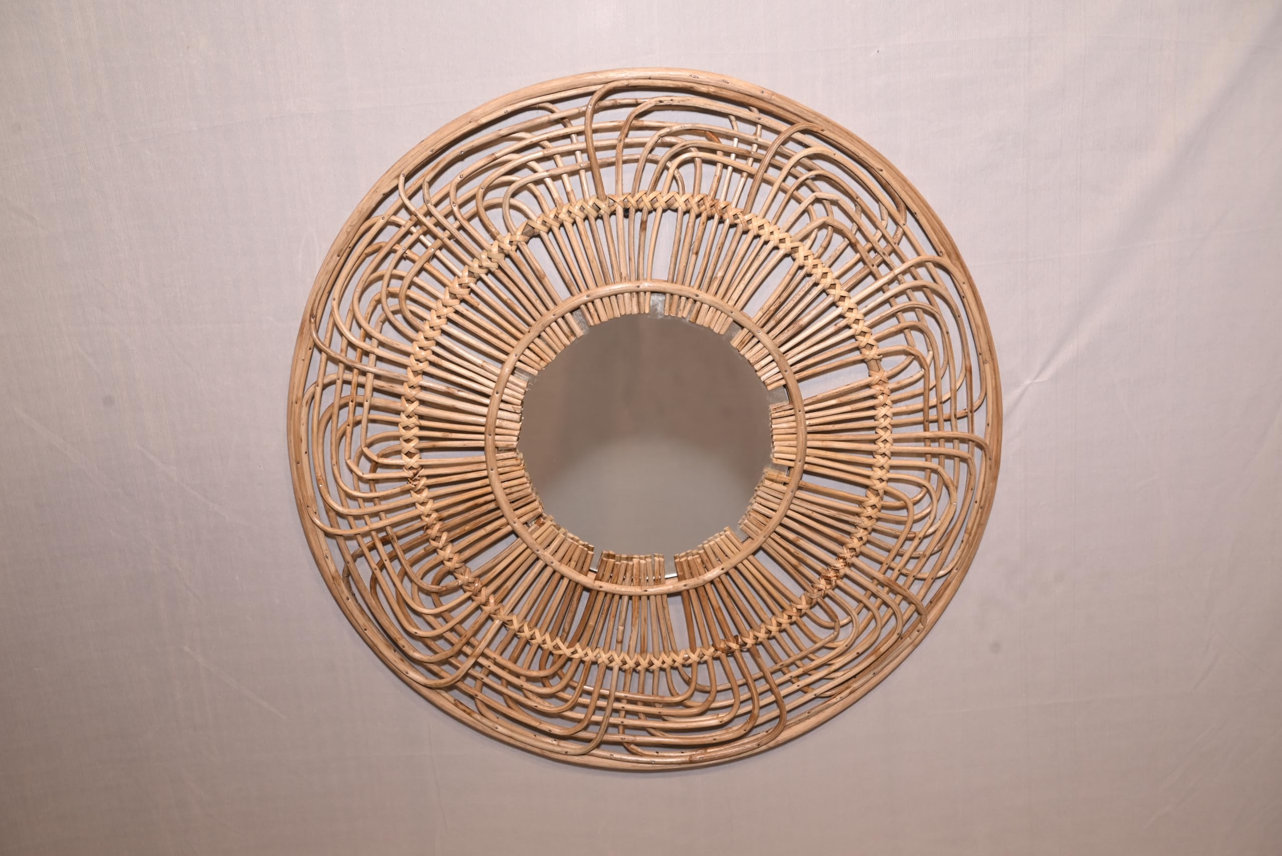 Miroir mural en bambou Cane 494 pour agrandir petite pièce