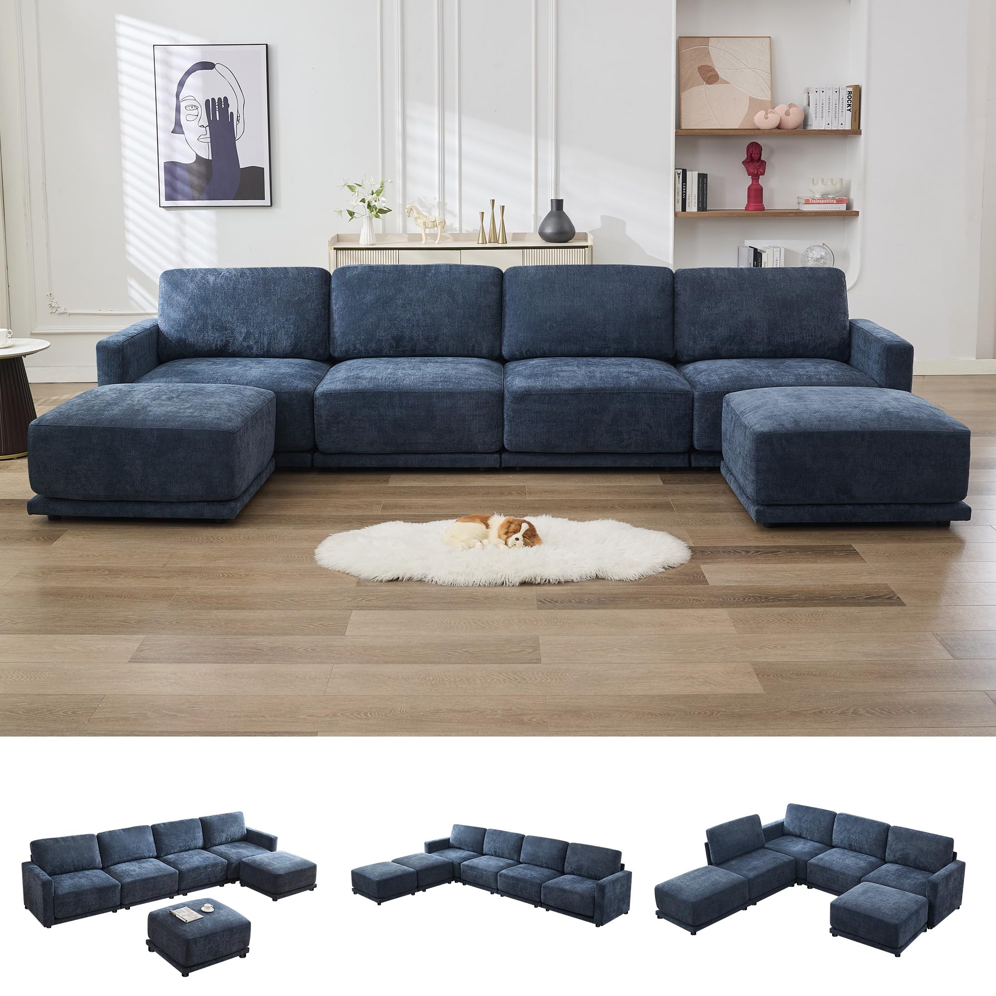 CACFTII 143.8 U-Shaped Chenille Sectional