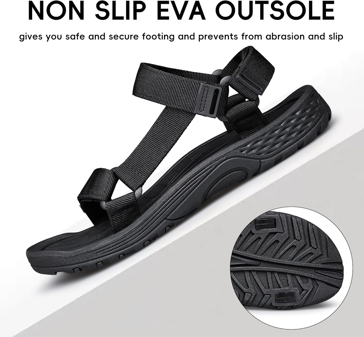 vibdiv Mens Sport Sandals Hiking Open Toe Non Slip Athletic Sandals Casual Comfortable Outdoor Wading Beach Shoes