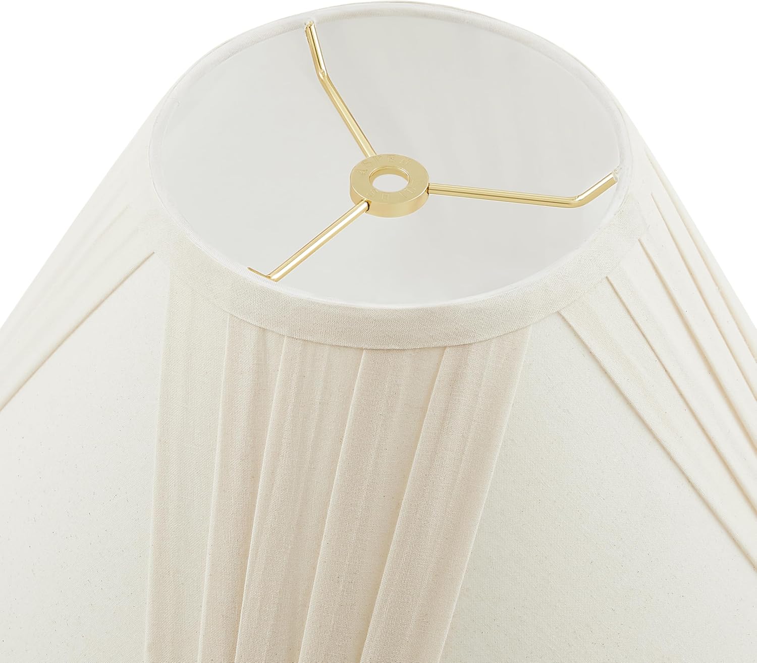 Aspen Creative 32100 French V-drape Pleated Spider Construction Lamp Shade, Ivory Cotton Fabric, 6"Top x 17"Bottom x 12"Slant