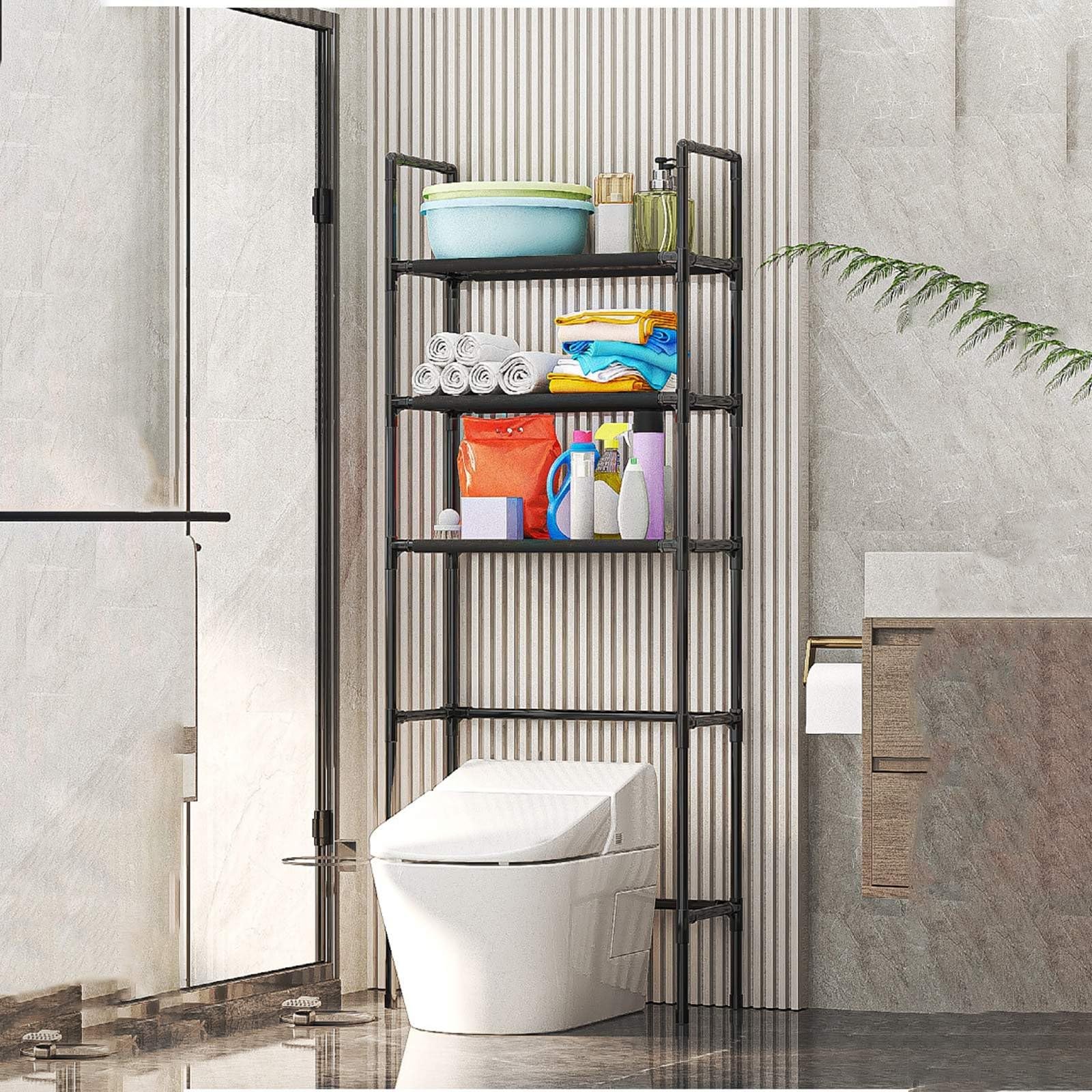 Amazon.com: Bathroom Shelves 3 Layer, Space Saving Toilet Shelf, Storage Rack Above The Toilet ...
