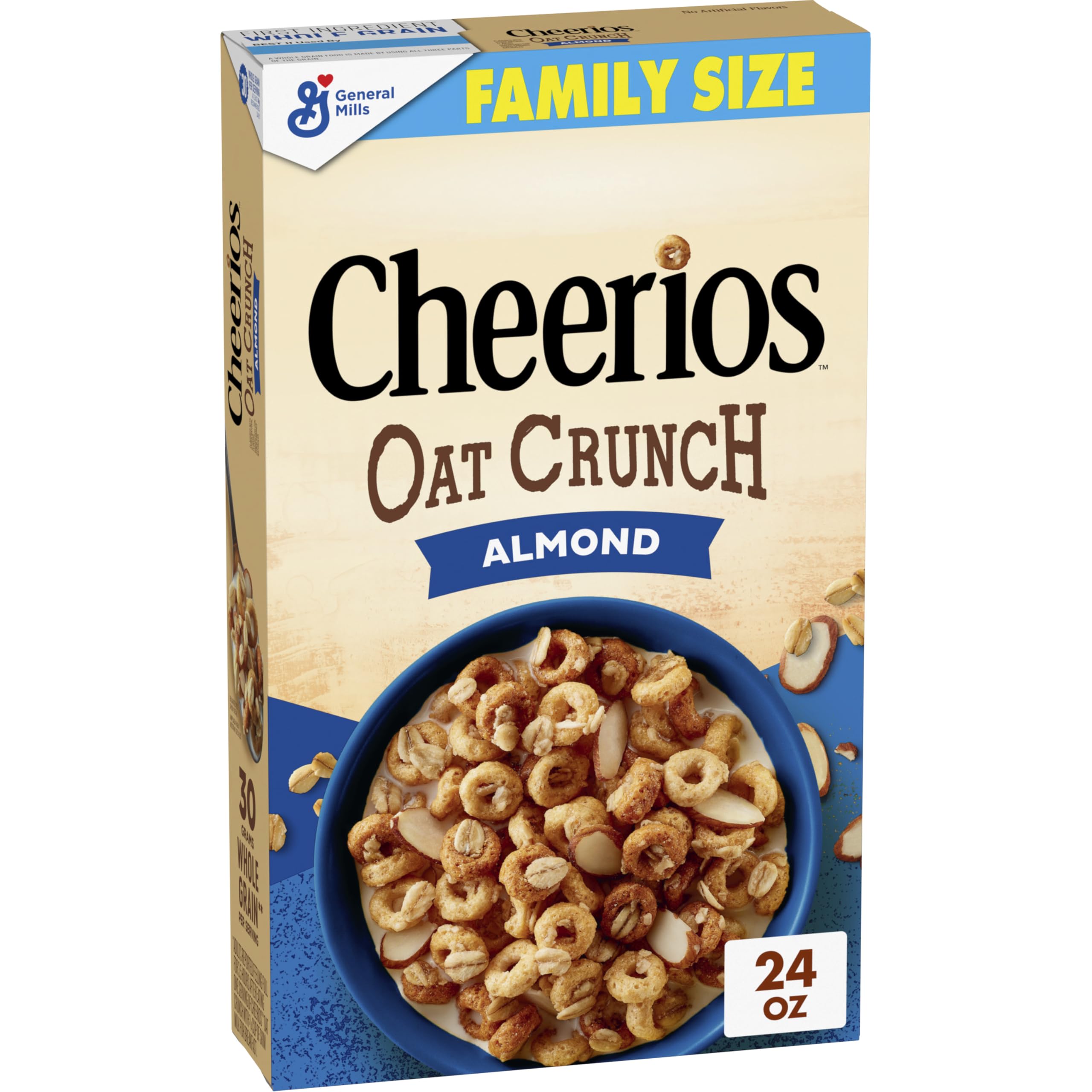 Oat Crunch Almond Breakfast Cereal, Made with Whole Grain, Family Size, 24 oz