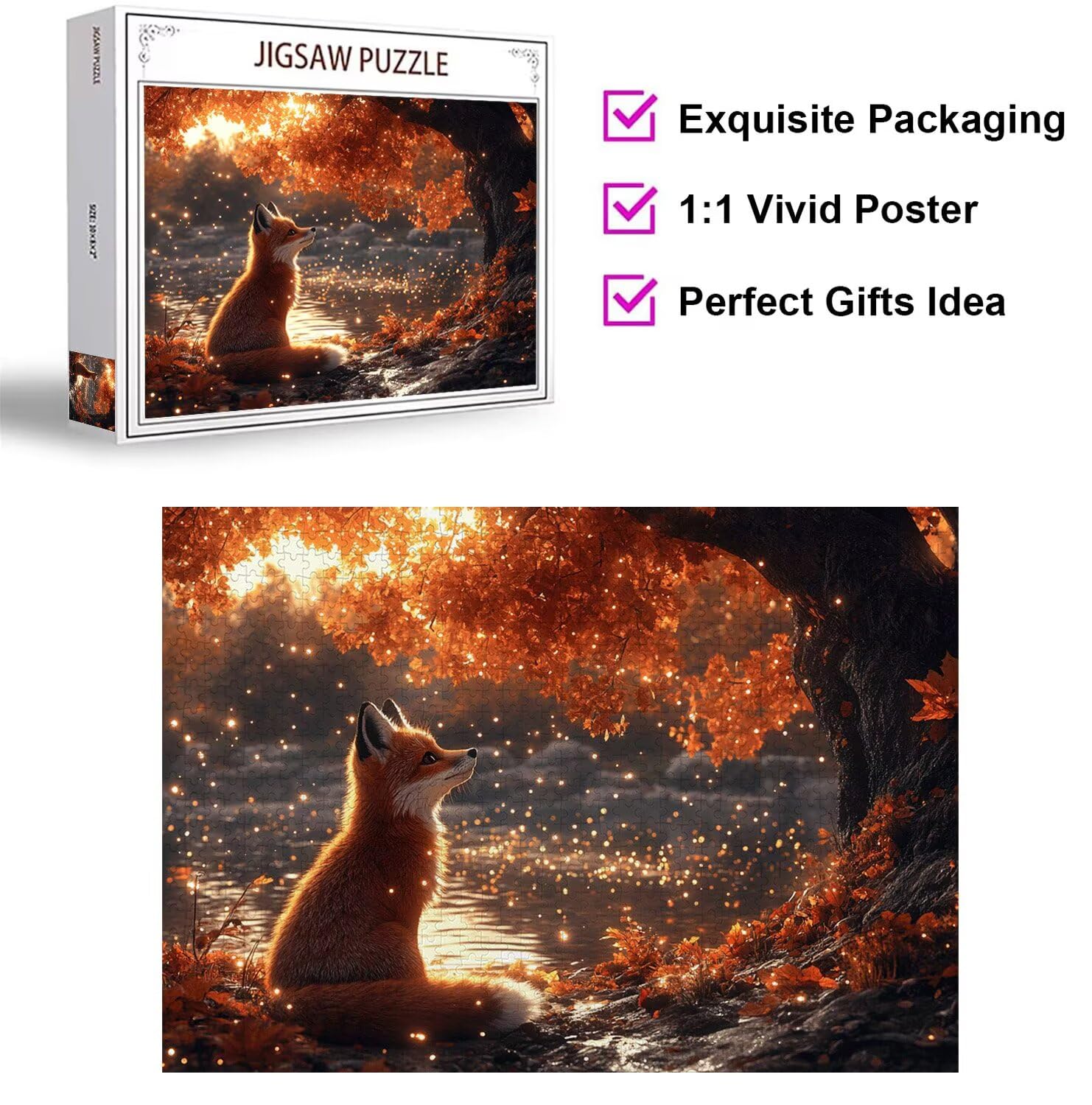 Puzzles 5000 Piezas, Puzzle Madera Zorro Bosque, n-228
