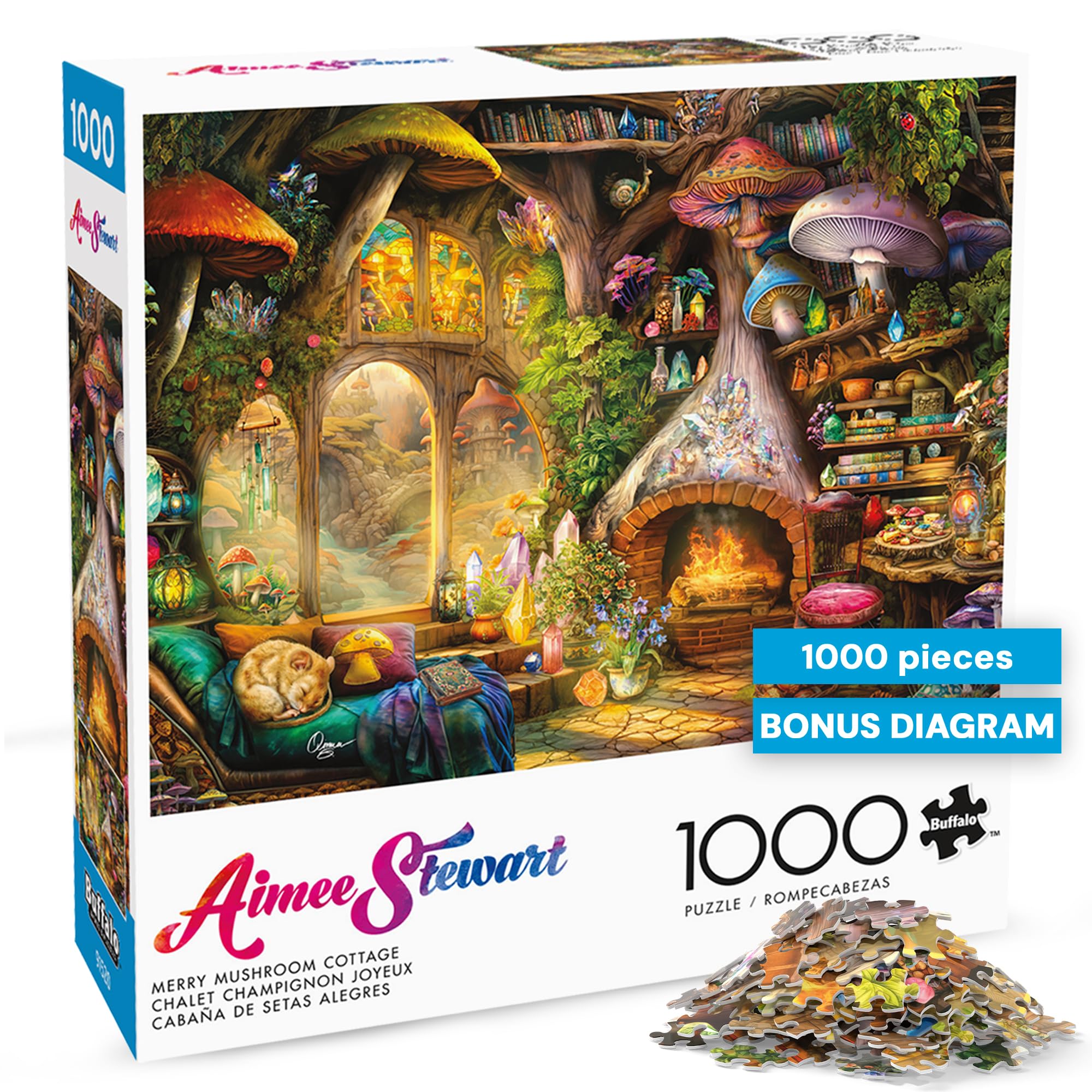Buffalo Games - Aimee Stewart - Merry Mushroom Cottage - 1000 Piece Jigsaw Puzzle for Adults - Challenging Puzzle Perfect for Game Nights - Finished Size is 26.75 x 19.75