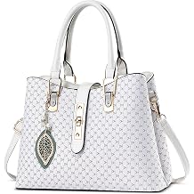 Womens Handbag Exquisite Pendant Shoulder Bag PU Leather Shoulder Bag for Travel Banquet Shopper White