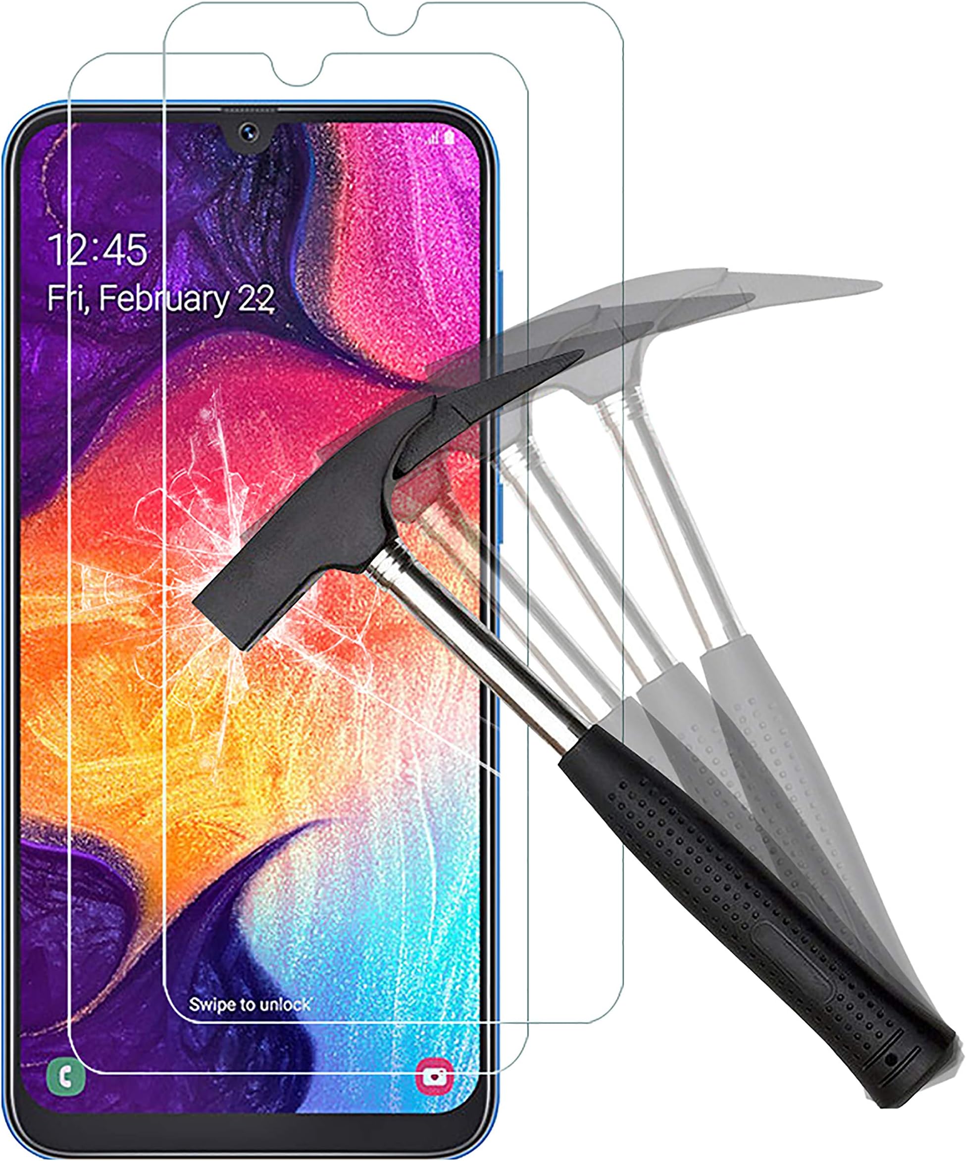 ANEWSIR 2-Pack Compatible with Samsung Galaxy A50/M31/M30S/M21 Screen Protector with Fingerprint Sensor Compatible,Easy to Apply,Tempered Glass Screen Protector