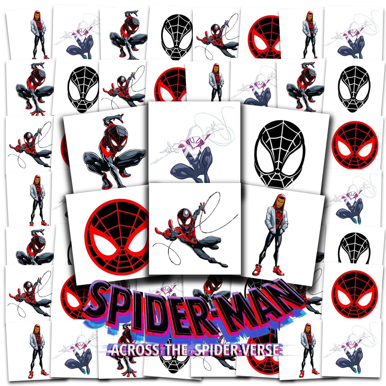 Amazon.com: Spiderverse Tattoos Party Favors Bundle ~ 72