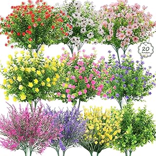 28 DIY Glass Bottle Craft Ideas to Upgrade Your Home Decor 14 20 Bundles Realistic Artificial Flowers for Outdoors, UV Resistant No Fa...