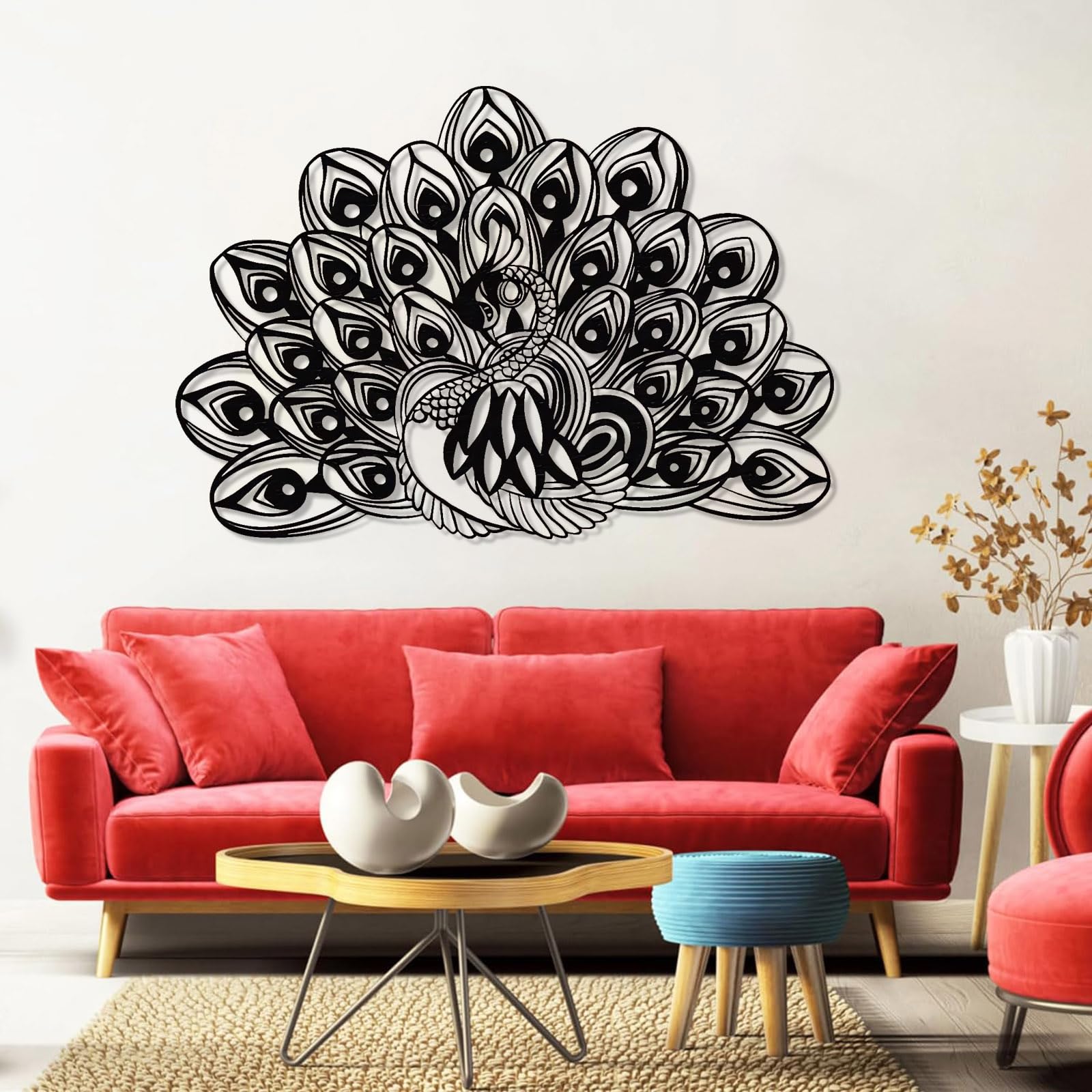 Peacock Feather Metal Wall Art Collectible India This Decorative