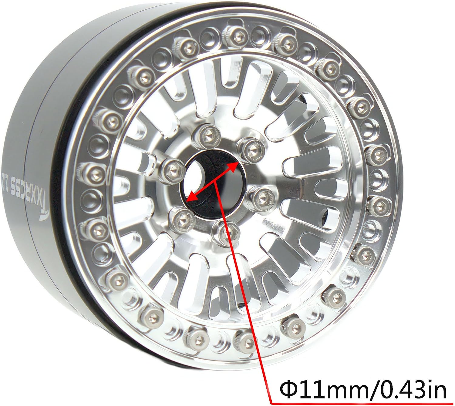 198g Super Heavy Duty RC 2.2 Beadlock Wheel Rims Hub Upgrades for 1/10 Crawle Car Wheels Remote Control SCX10 Trx4m (Silver)
