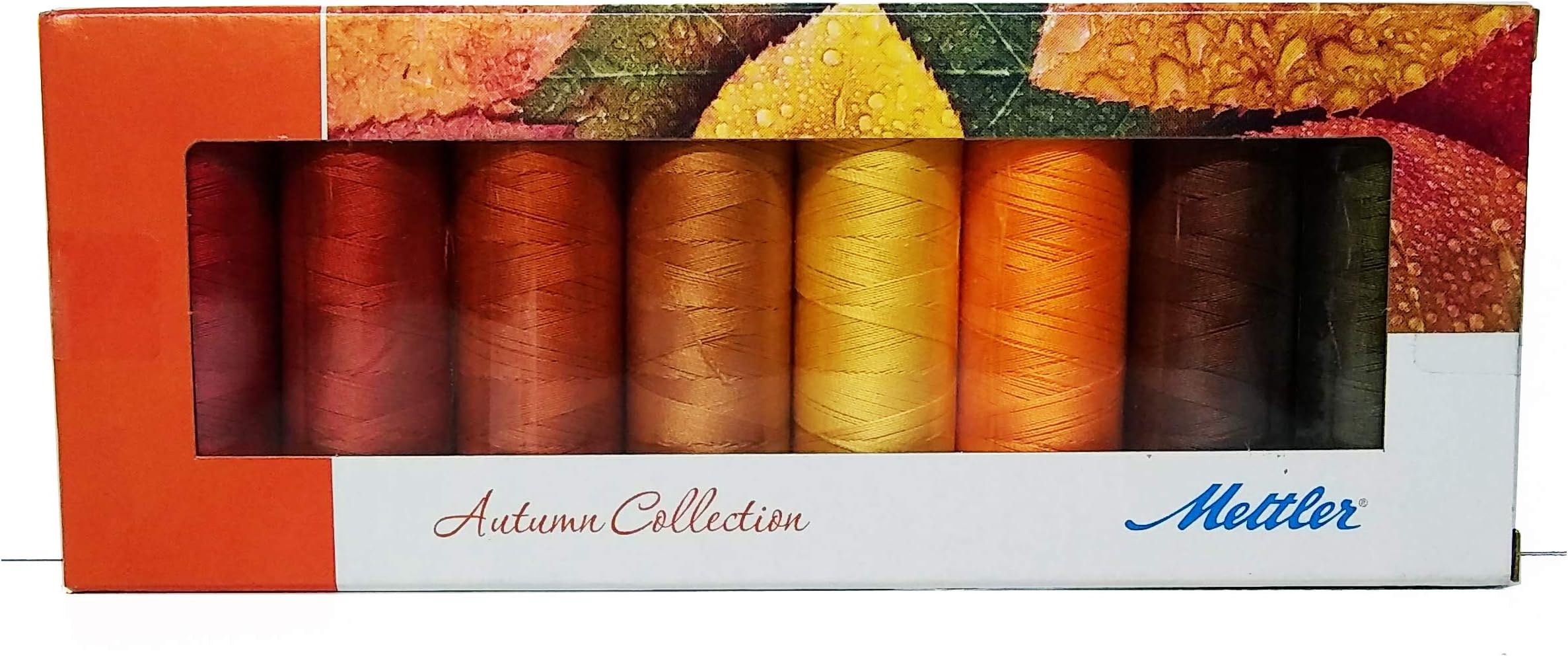 Mettler Thread Silk Finish 100% Mercerized Cotton Sewing Set; 8 Spools Autumn Color Collection