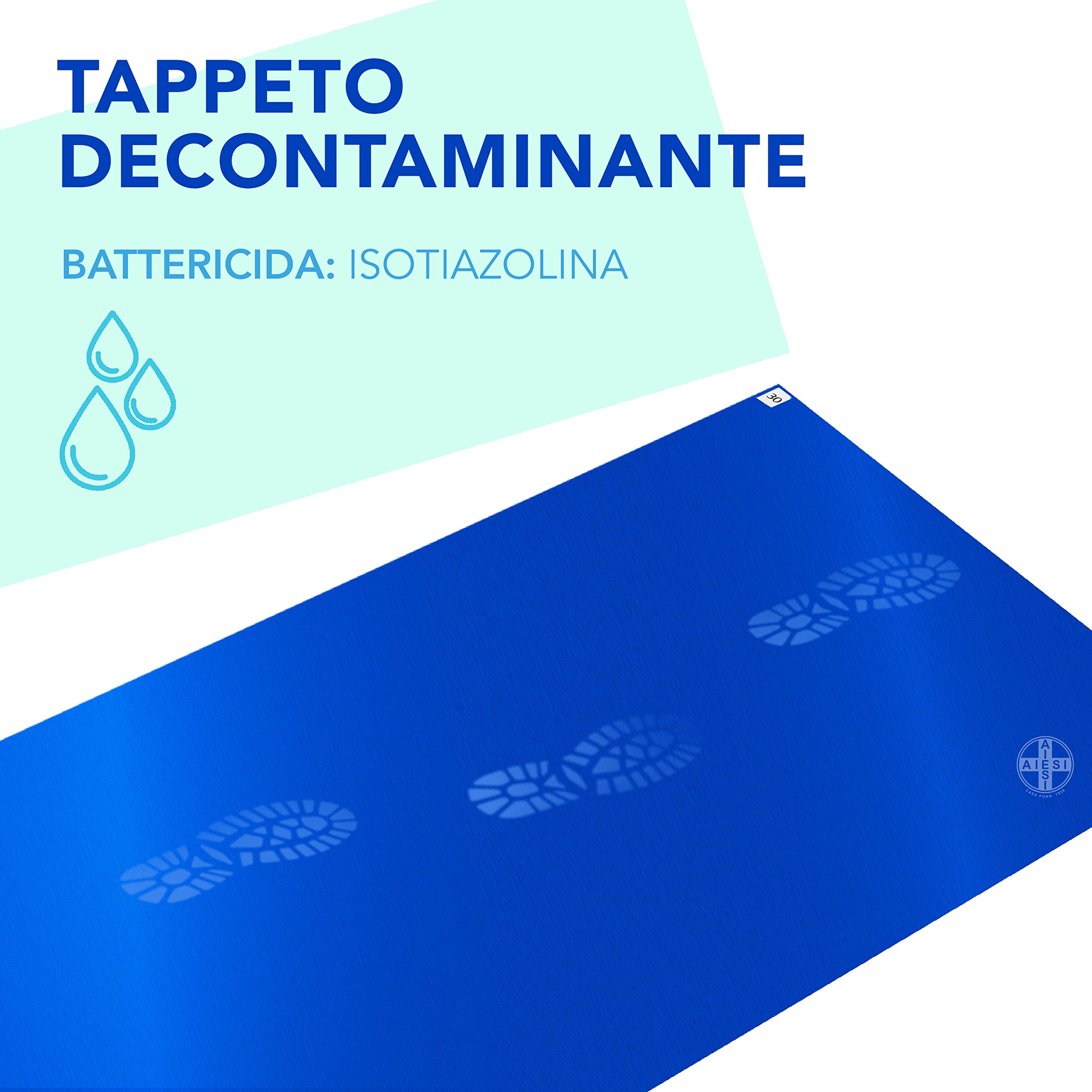 AIESI® Tappeto Decontaminante adesivo 60x115 cm (5 tappeti da 30 strati) a strappo con battericida HOSPIMAT