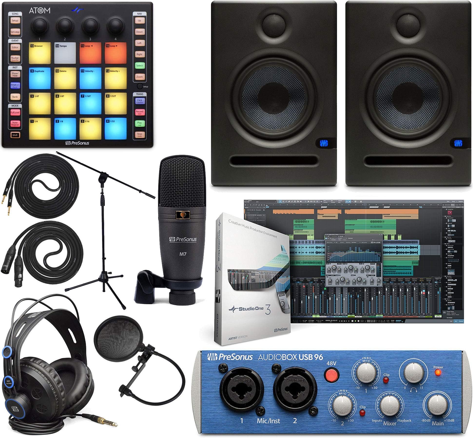 PreSonus AudioBox 96 Audio Interface Full Studio Bundle