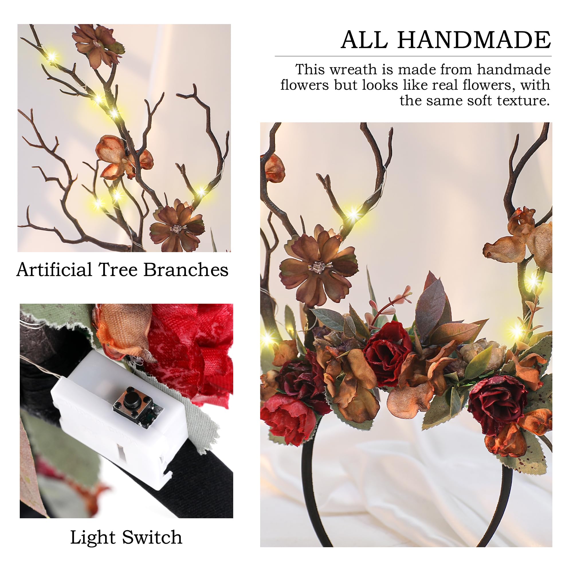 MOSTORY Light up Branch Headband, Dark Antler Headpiece for Renaissance Outfit Halloween Cosplay Fantasy Photo Shoot - Image 4