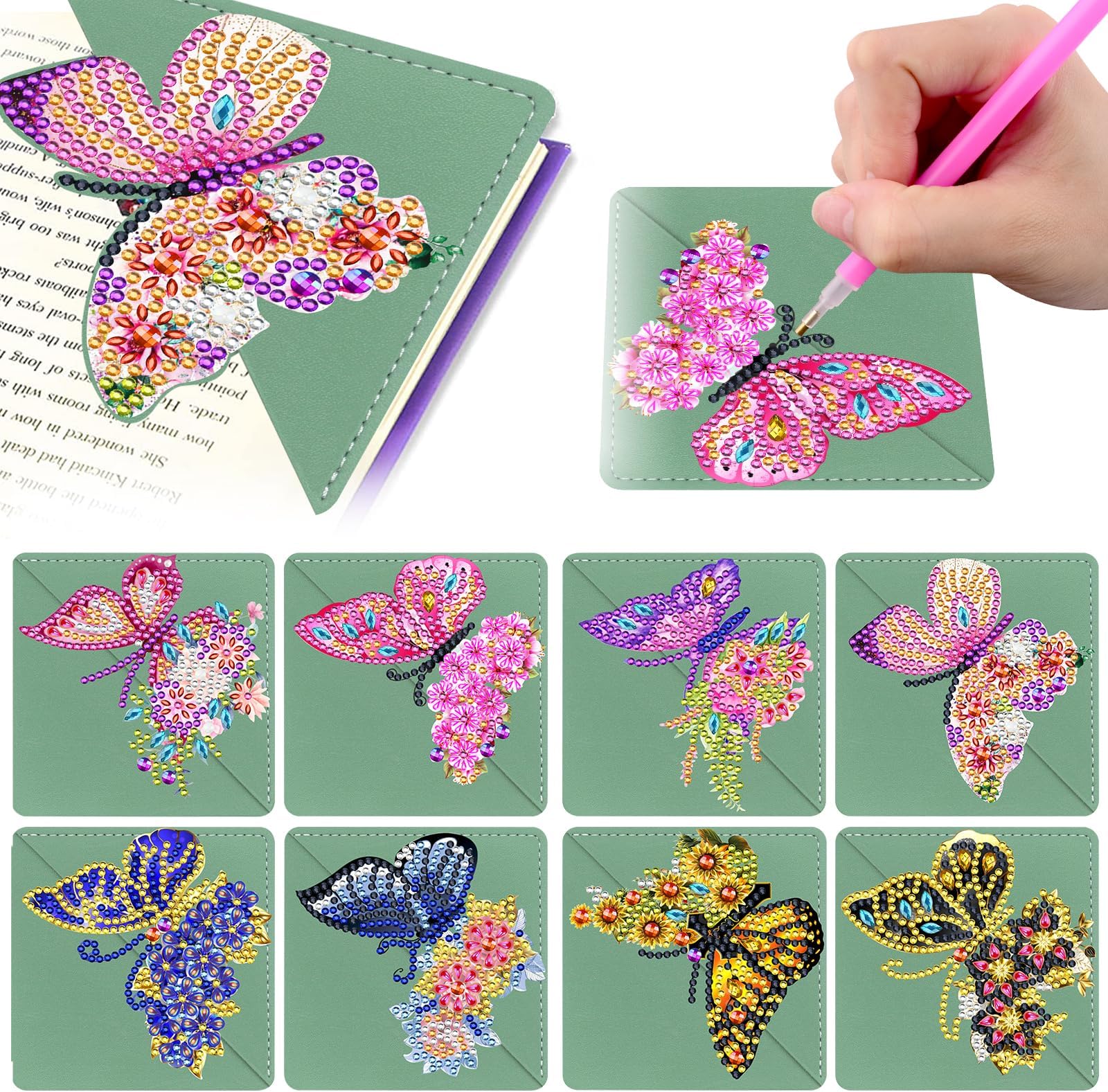 Aazon.co: 8 Pieces 5D Diaond Painting Feather Bookarks DIY Diaond